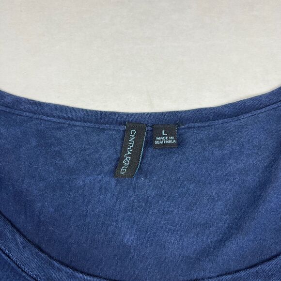 Cynthia Rowley Womens Slouchy Shirt Washed Long Sleeve Blue Pullover Top Large - Picture 4 of 10